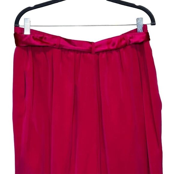 Diane Von Furstenberg silk assets hot pink silk crop pants with sash tie belt si - Picture 15 of 16
